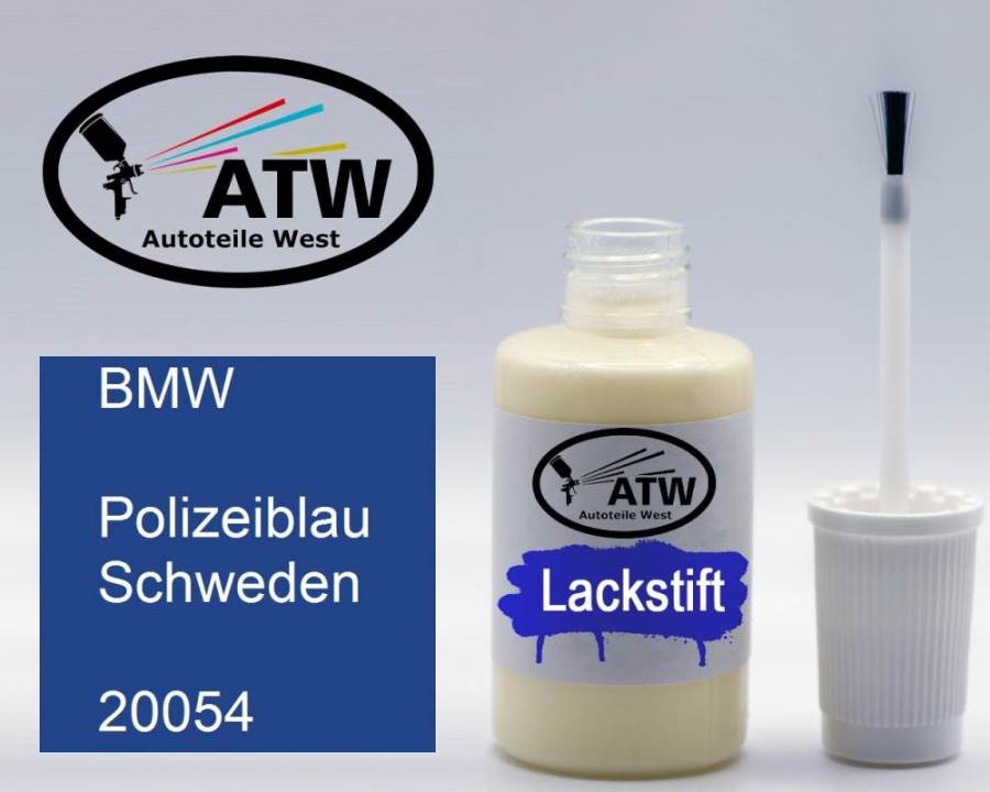 BMW, Polizeiblau Schweden, 20054: 20ml Lackstift, von ATW Autoteile West.